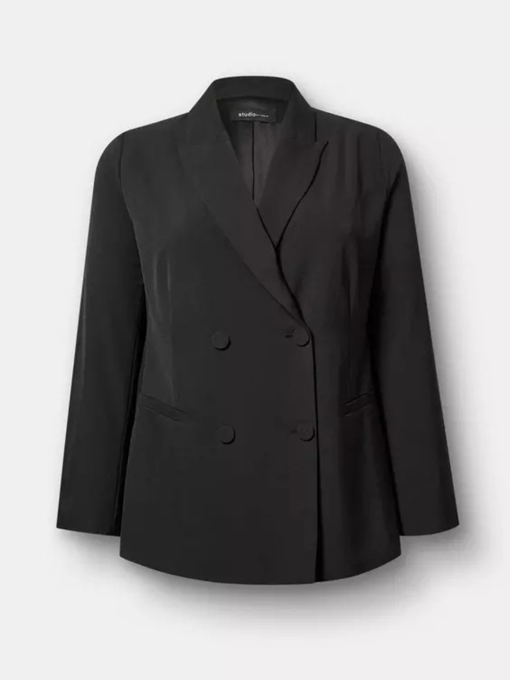 NWT Torrid Black Double-Breasted Notch Collar Menswear Blazer